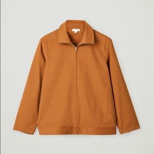 NWT COS Zip-Up Cotton Shirt in Orange